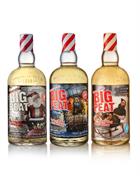 Big Peat Christmas Editions 2018, 2019 and 2021 Blended Islay Malt Whisky 3x70 cl